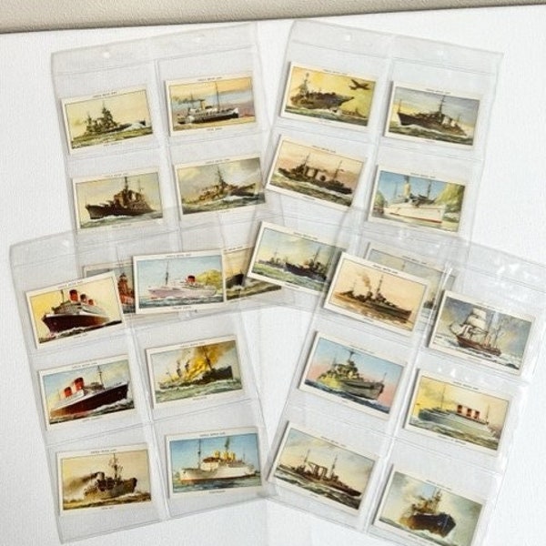 Amalgamated Tobacco Cigarette Cards, Famous British Ship Series, Set of 25, Tobacco Cards, Trading Cards, Mills Corktips, WW I Collectible