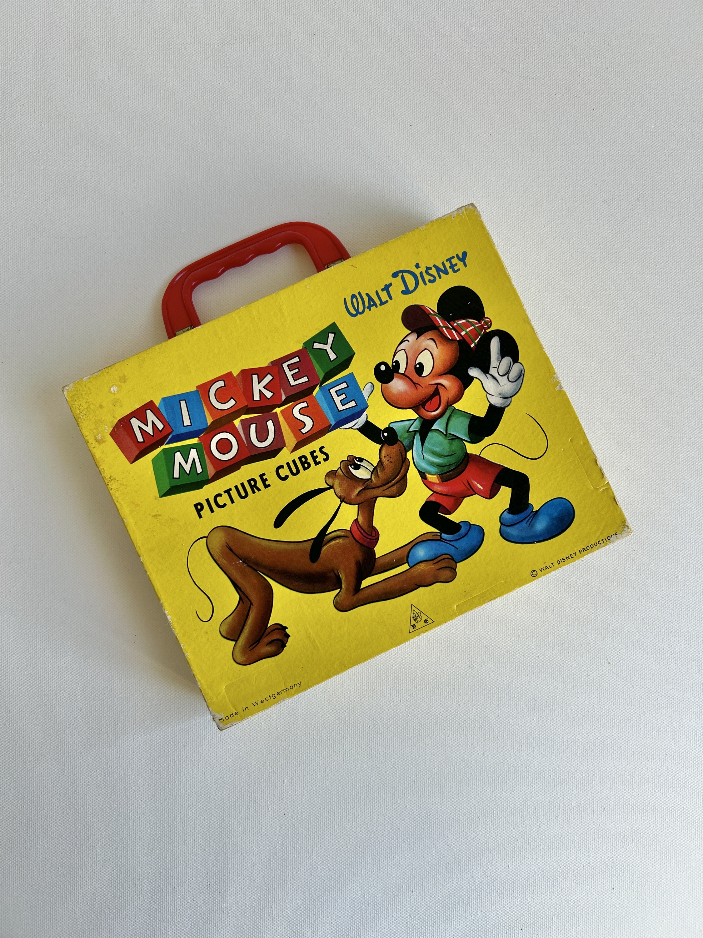 アンティーク雑貨 Walt Disney Mickey Mouse Picture Cubes Vintage Walt Disney Mickey Mouse Picture Cubes Puzzle in Case - Etsy