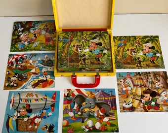 Vintage Walt Disney Mickey Mouse Picture Cubes Puzzle in Case - Etsy
