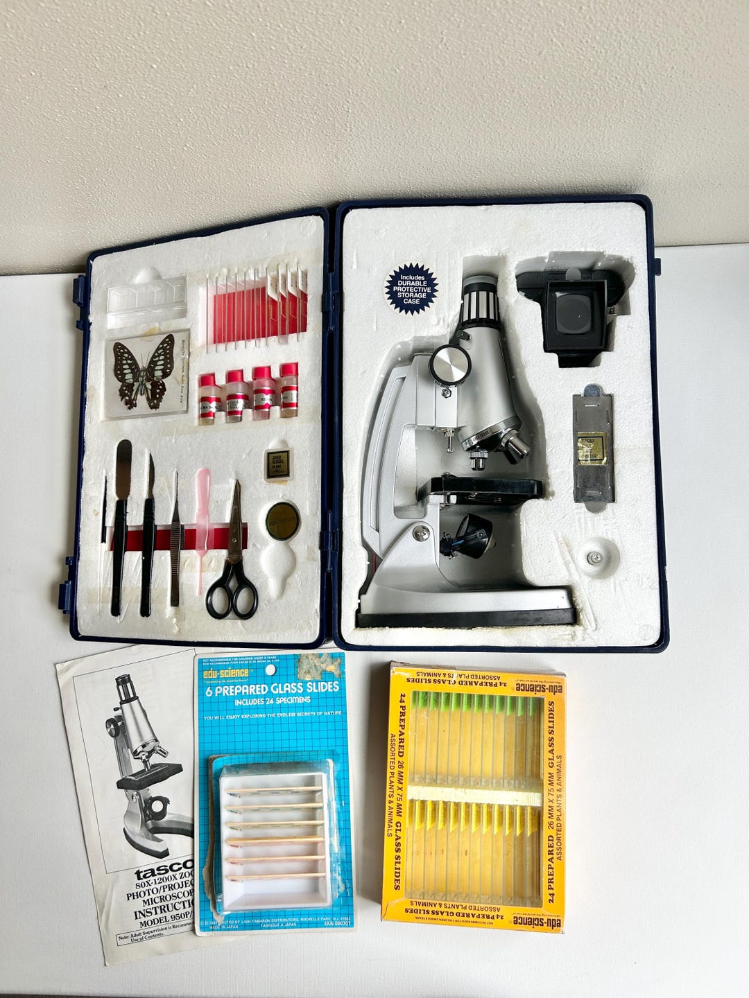 Tasco Photo Projector Microscope Kit in Case, 40 Edu-science Prepared ...