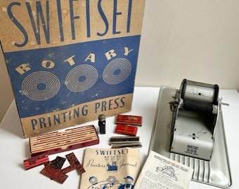 Swiftset Rotary Printing Press, 8502, Original Box, Superior Type Company, Arts and Crafts, Stamping, Card Making, Scrapbooking, Vintage