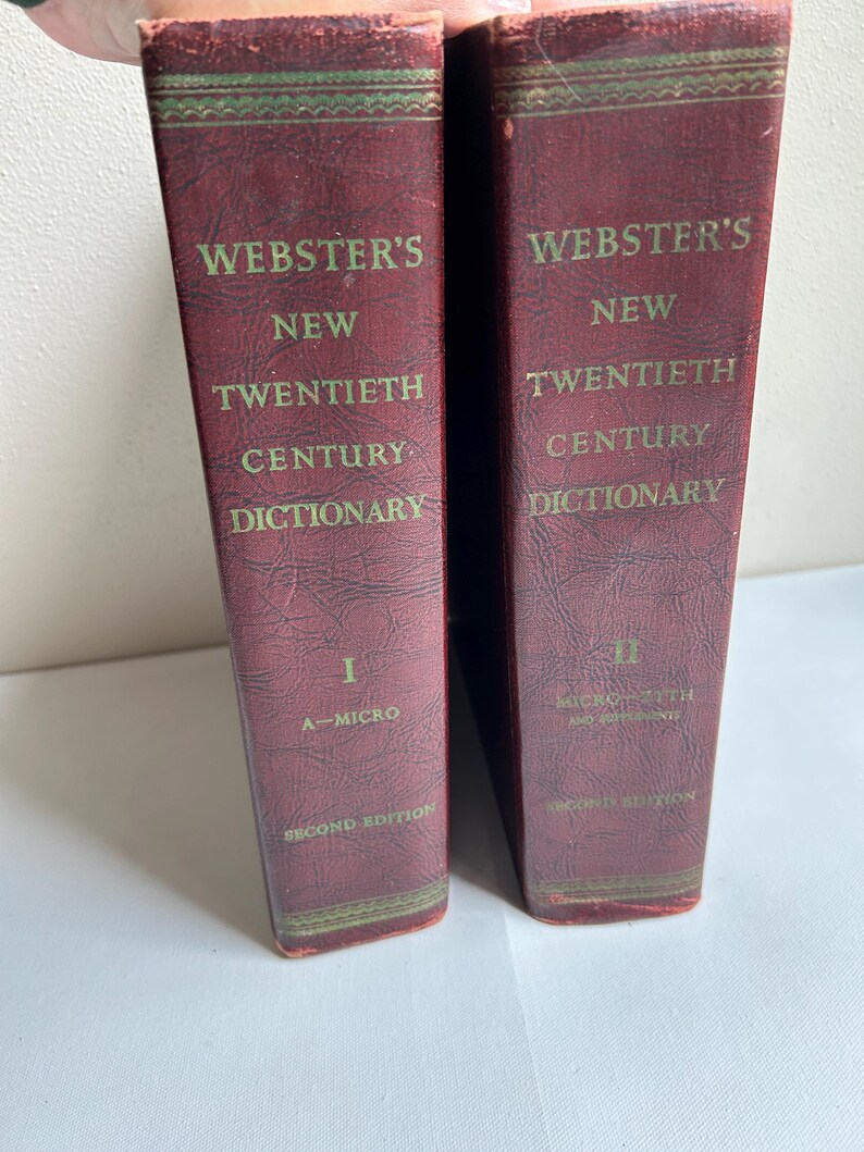 1959 Websters 20th Century Dictionary Set: 2 Volumes, Unabridged ...