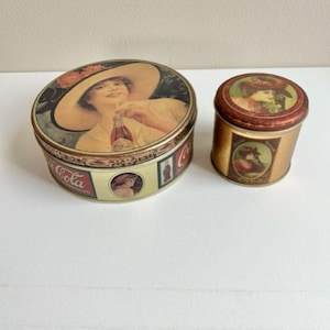 Coca Cola Tin Set, Coca Cola Collectible, Vintage Coca Cola, Nostalgia, Soda Pop, Advertising Tin, Vintage Tin, Storage Tin, Kitchen Tin