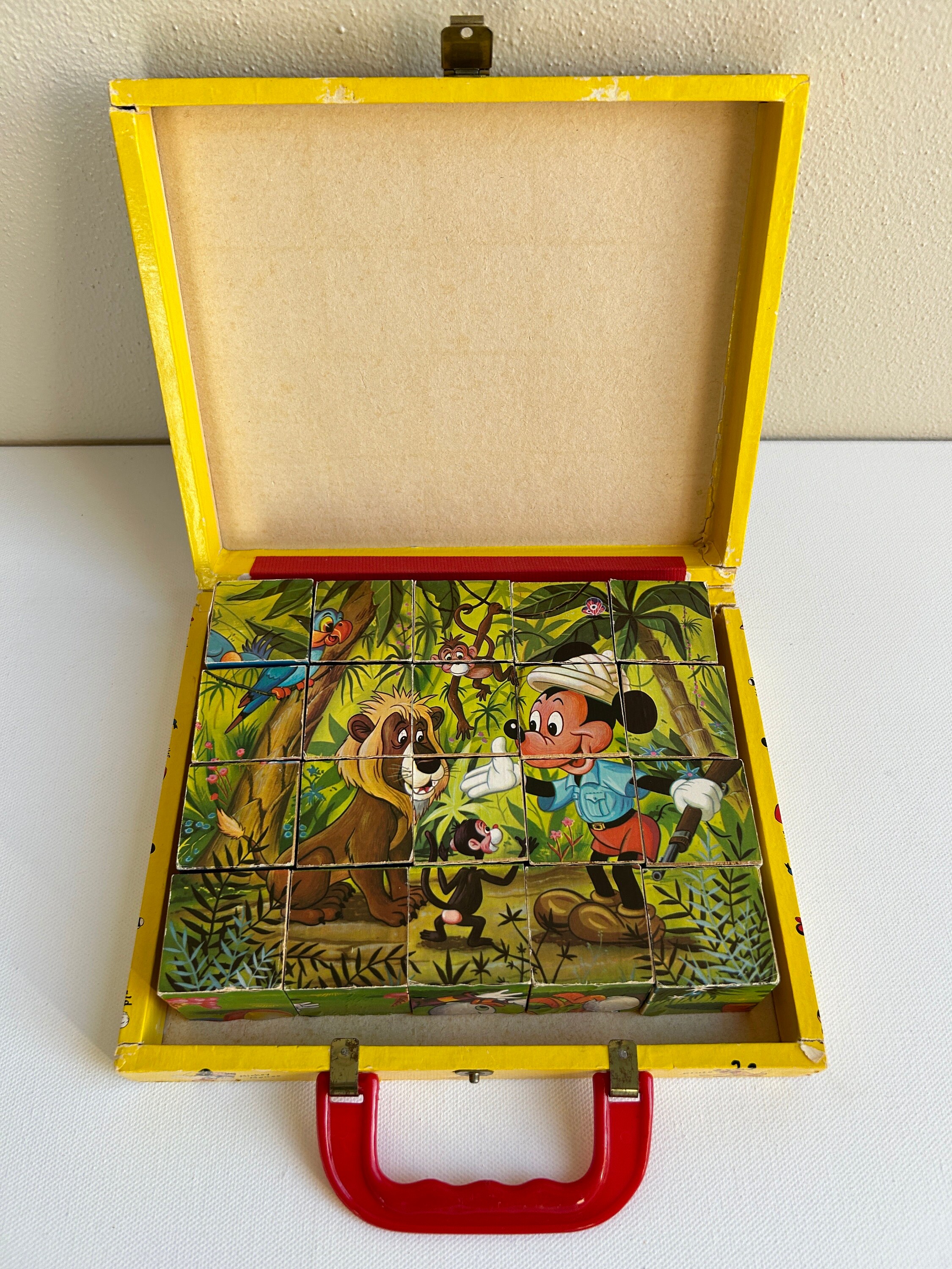 Vintage Walt Disney Mickey Mouse Picture Cubes Puzzle in Case - Etsy