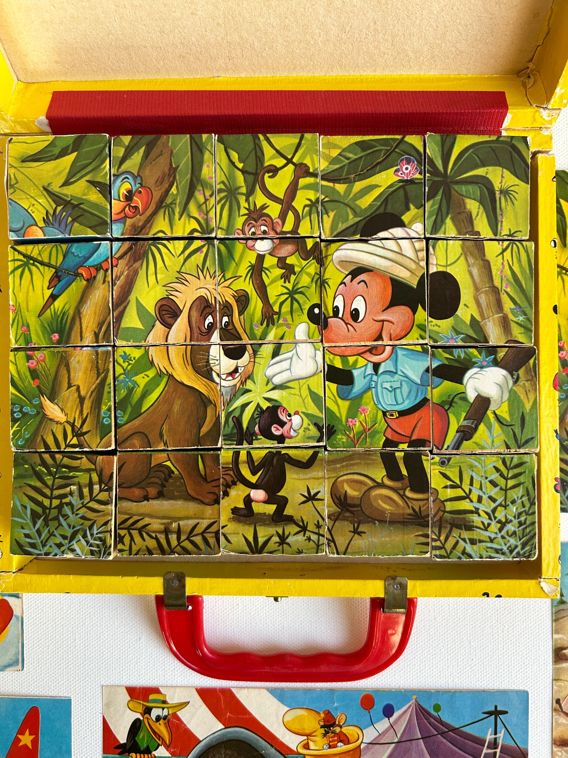 Vintage Walt Disney Mickey Mouse Picture Cubes Puzzle in Case - Etsy