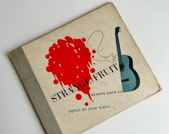 1940s Josh White Strange Fruit 78RPM Shellac Album Set with Hardcover, 3 Folk Albums