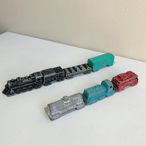 1950s Midgetoy Diecast Metal Train Car Set, #9300 Railroad Set, 7 Train Cars, Rockford, IL, Vintage Train Set, Diecast Toy, Diecast Vehicle