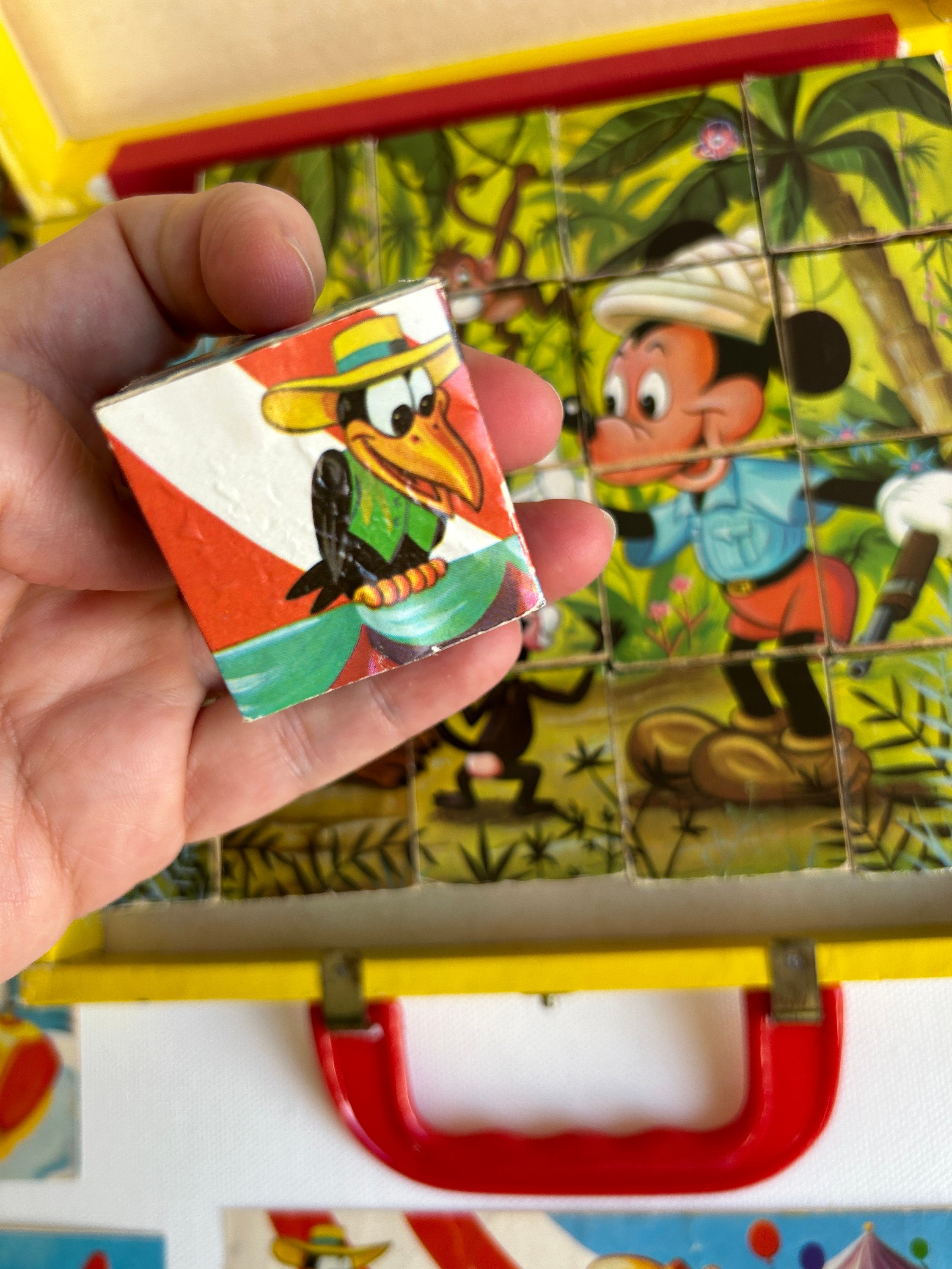 Vintage Walt Disney Mickey Mouse Picture Cubes Puzzle in Case - Etsy
