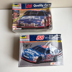 1990s Revell Monogram Dale Jarrett Quality Care Race Car Model Kits, SEALED, Set of 2, Taurus Model Kit, Thunderbird Model Kit, Car Model