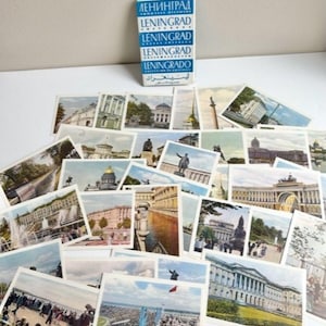 Leningrad Postcard Collection, 32 Blank Color Postcards, Leningrad Souvenir Postcards, USSR Postcards, Moscow Postcards, Monuments