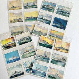 Imperial Tobacco Cigarette Cards, British Naval Craft Series, Set of 25, Tobacco Cards, Trading Cards, Royal Navy, Ship Cigarette Cards