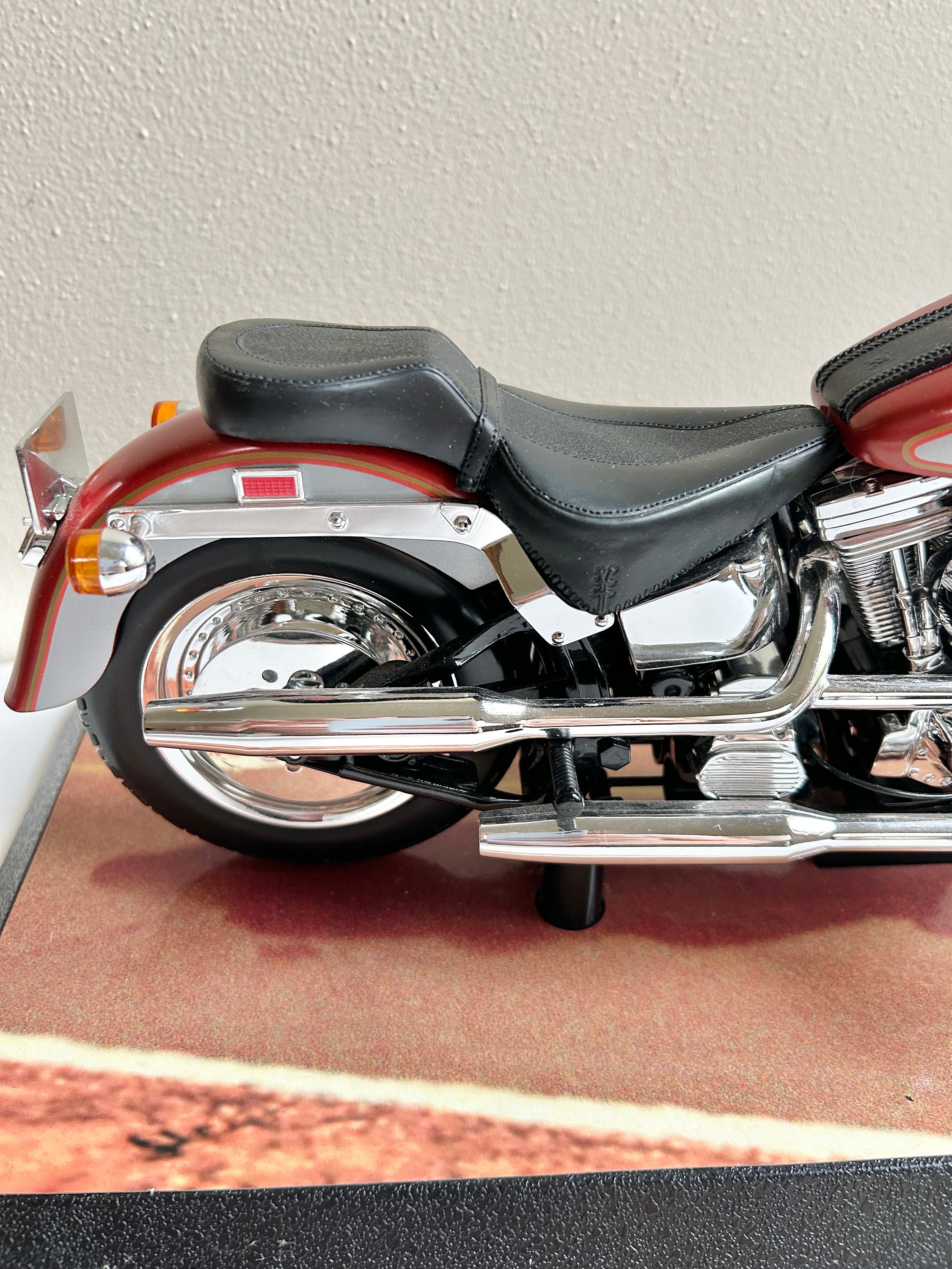 1999 Barbie Harley Davidson Fat Boy Motorcycle on Stand