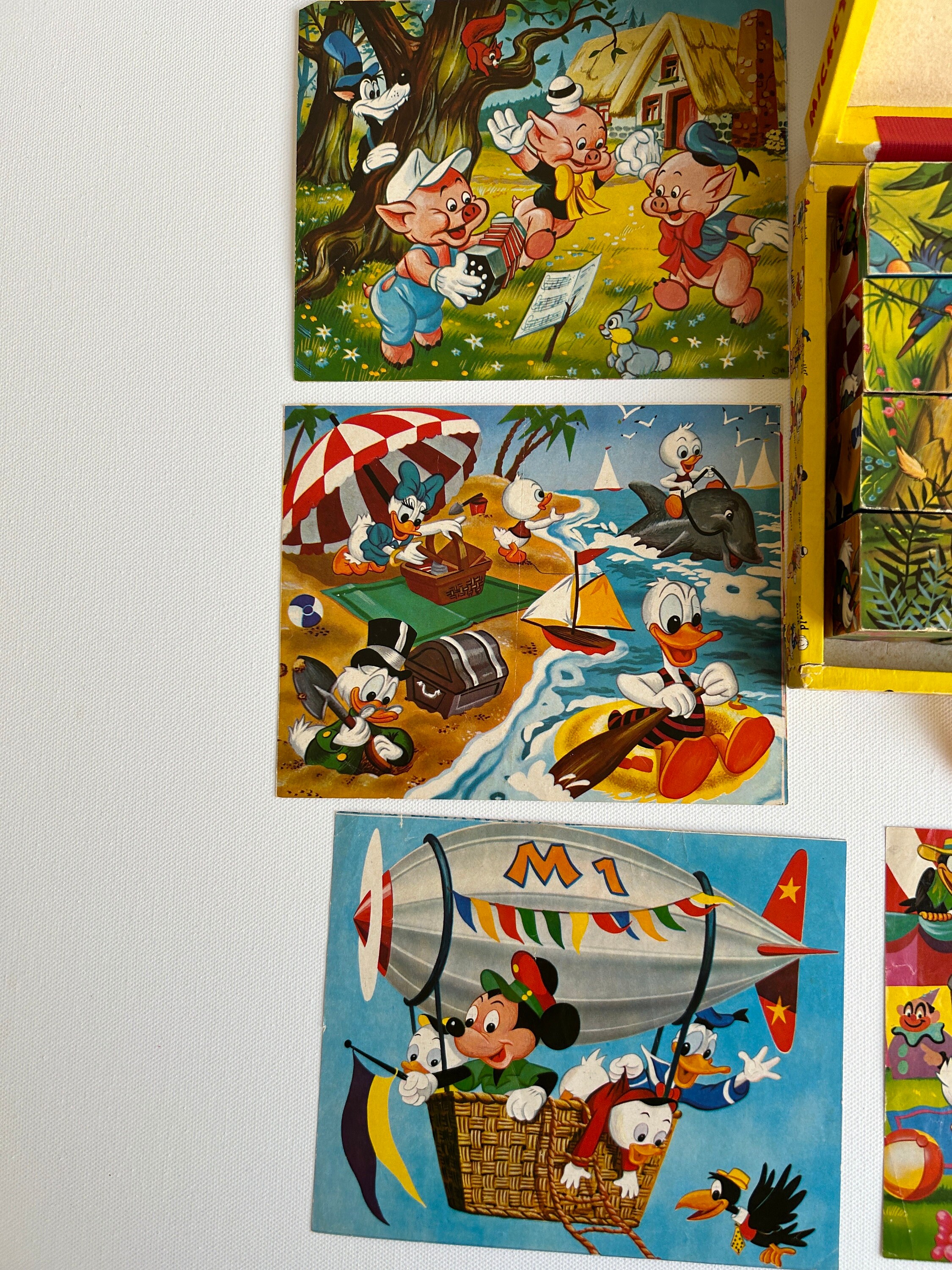Vintage Walt Disney Mickey Mouse Picture Cubes Puzzle in Case - Etsy