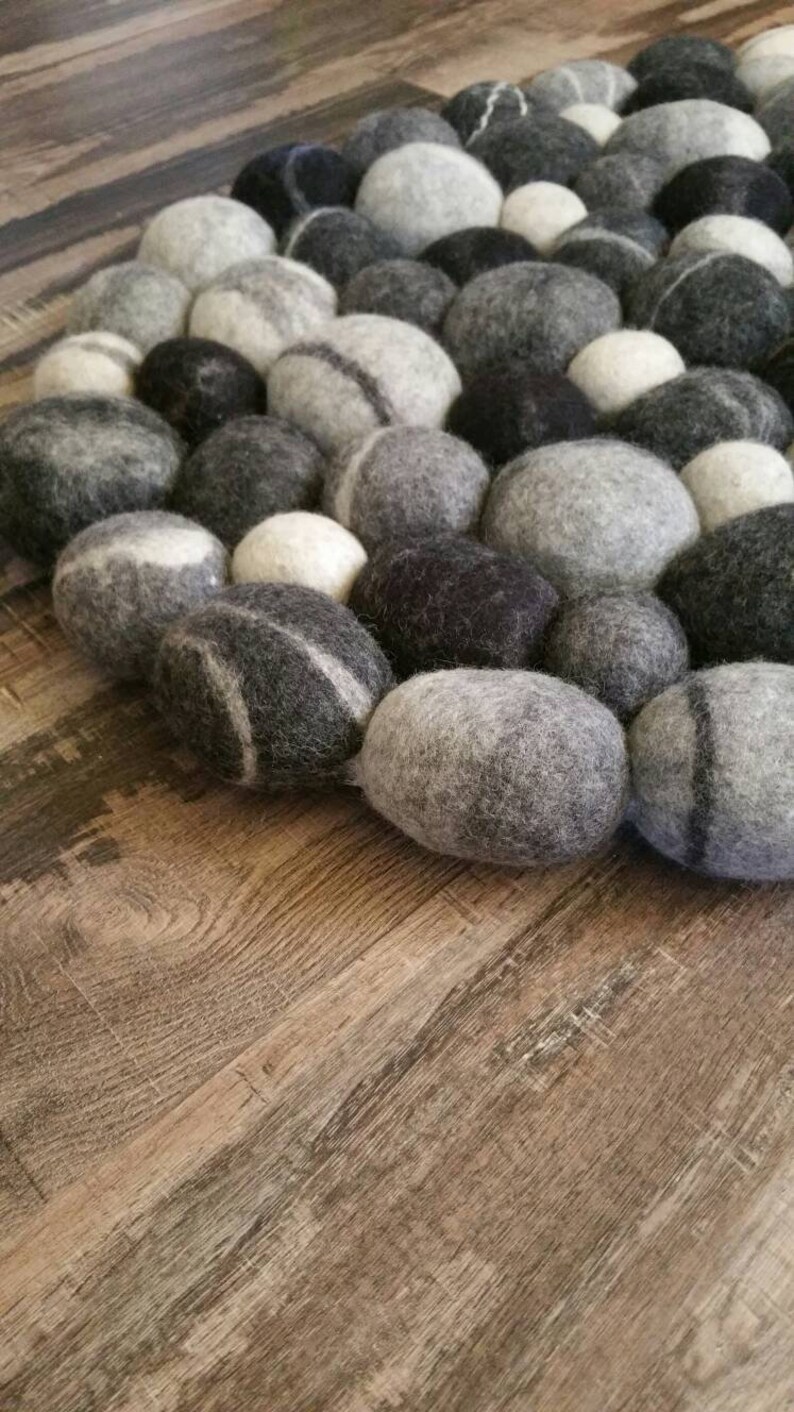 Felted rug home decor felted pebble super soft pebbles Etsy