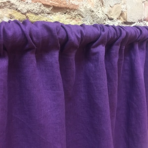 Purple Linen Curtain Panel: Stone Wash Custom Drapes
