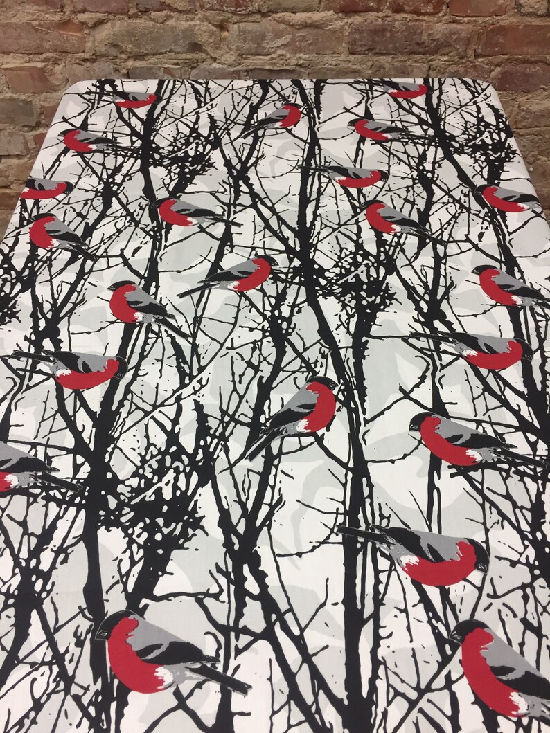 100/% Coton Nappe Avec Oiseaux Imprimer Fabriqué en Russie carré ou rectangulaire