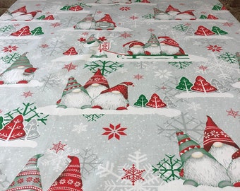 Manteles De Navidad Redondos Mantel Redondo De Navidad, Mantel De Navidad Para Mesas Redondas De 60 Pulgadas Gnomo De Navidad Muneco De Nieve Camion Lavable Poliester Mantel Redondo Navidad