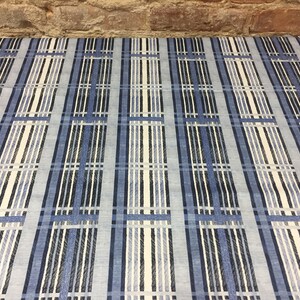 Blue Striped Cotton Tablecloth: Scandinavian Modern Style
