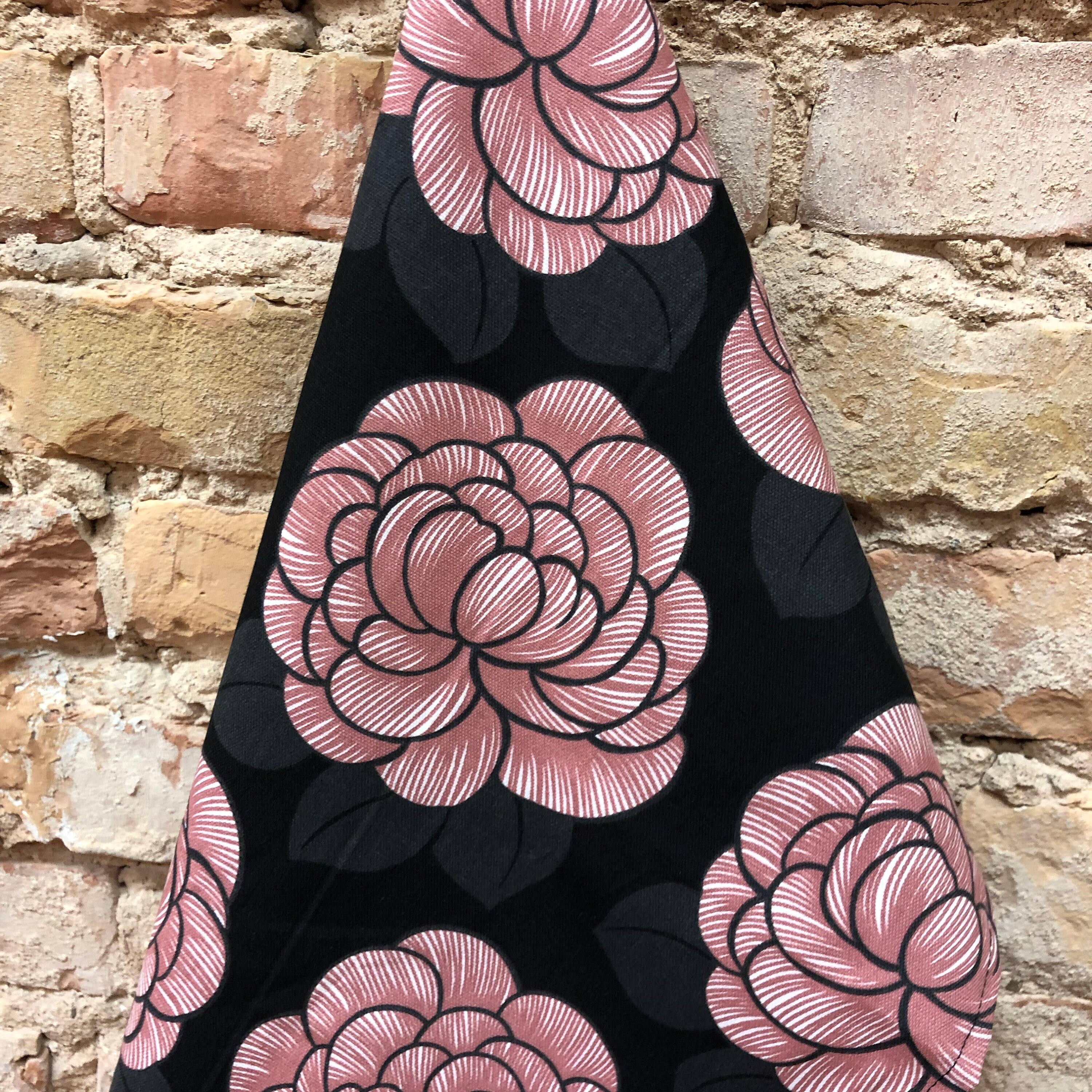 Black Floral Cotton Tea Towel: Scandinavian Kitchen Decor - Etsy