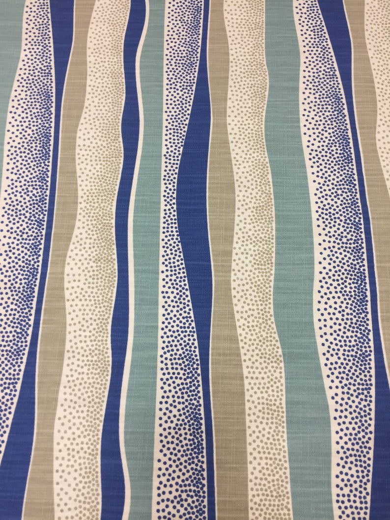 striped table runner Table runner blue beige bands dot modern style blue table runner