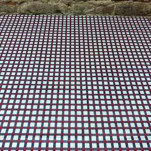 White and blue checkered tablecloth, white blue red tablecloth, Modern table cloth, plaid tablecloth, round square table