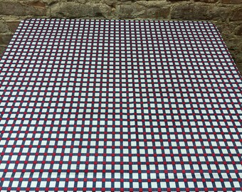 Red and Blue Checkered Cotton Tablecloth - Modern Plaid Table Decor