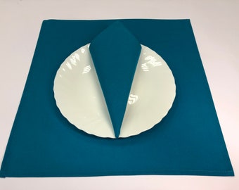Turquoise Cotton Cloth Napkin: Scandinavian Table Decor