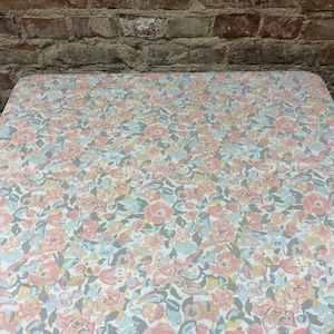 Cotton tablecloth  floral tablecloth, blue beige flower tablecloth, table runner, Scandinavian design, large size/great GIFT