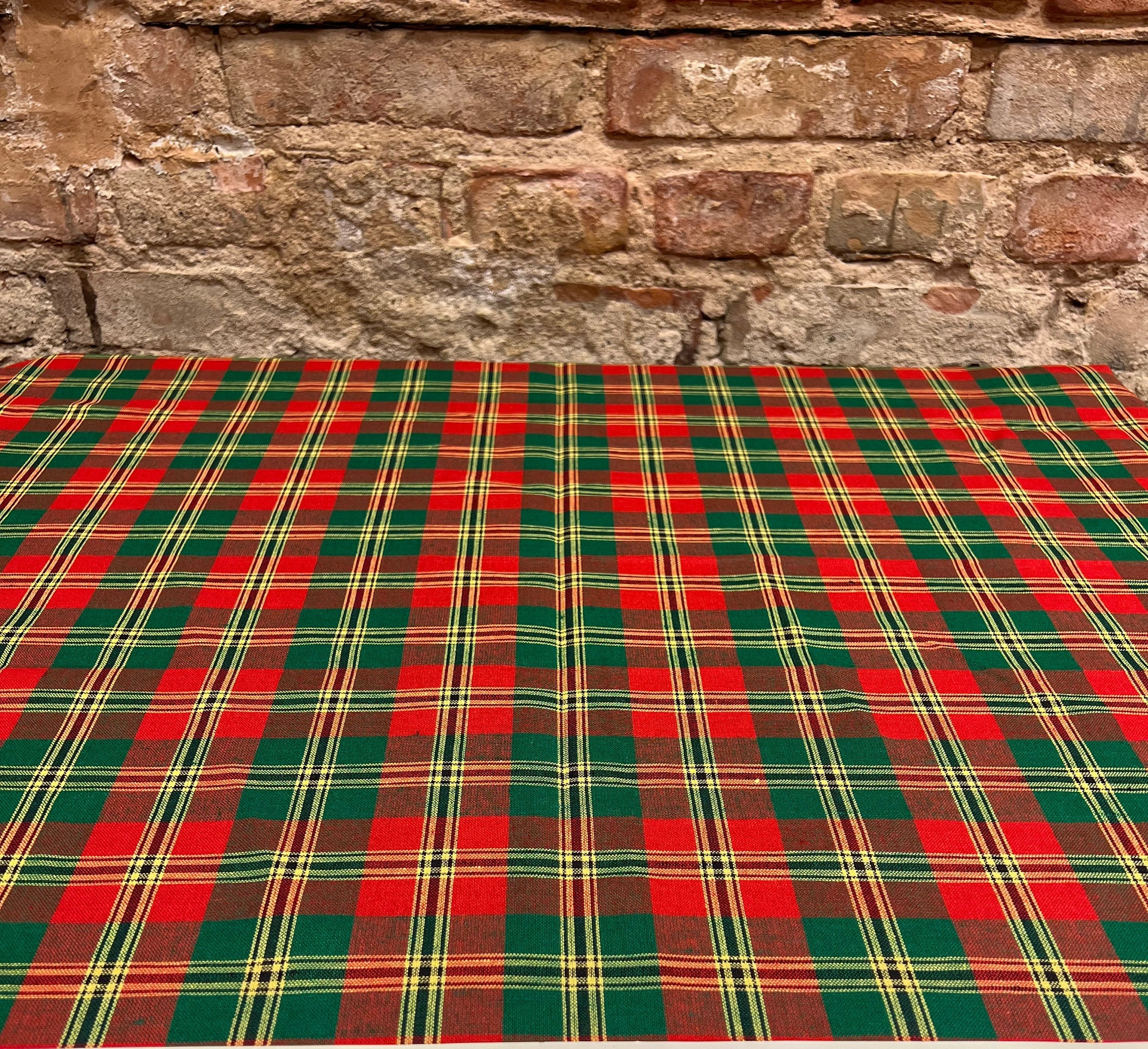 DII Tartan Holly Plaid Tablecloth, 52"x52", 100% Cotton - View #3