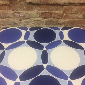Skandinavische Baumwolltischdecke, blaue Baumwolltischdecke, Tischdecke mit blauem Kreis, Elegante Tischdecke, skandinavisches Design, GESCHENK