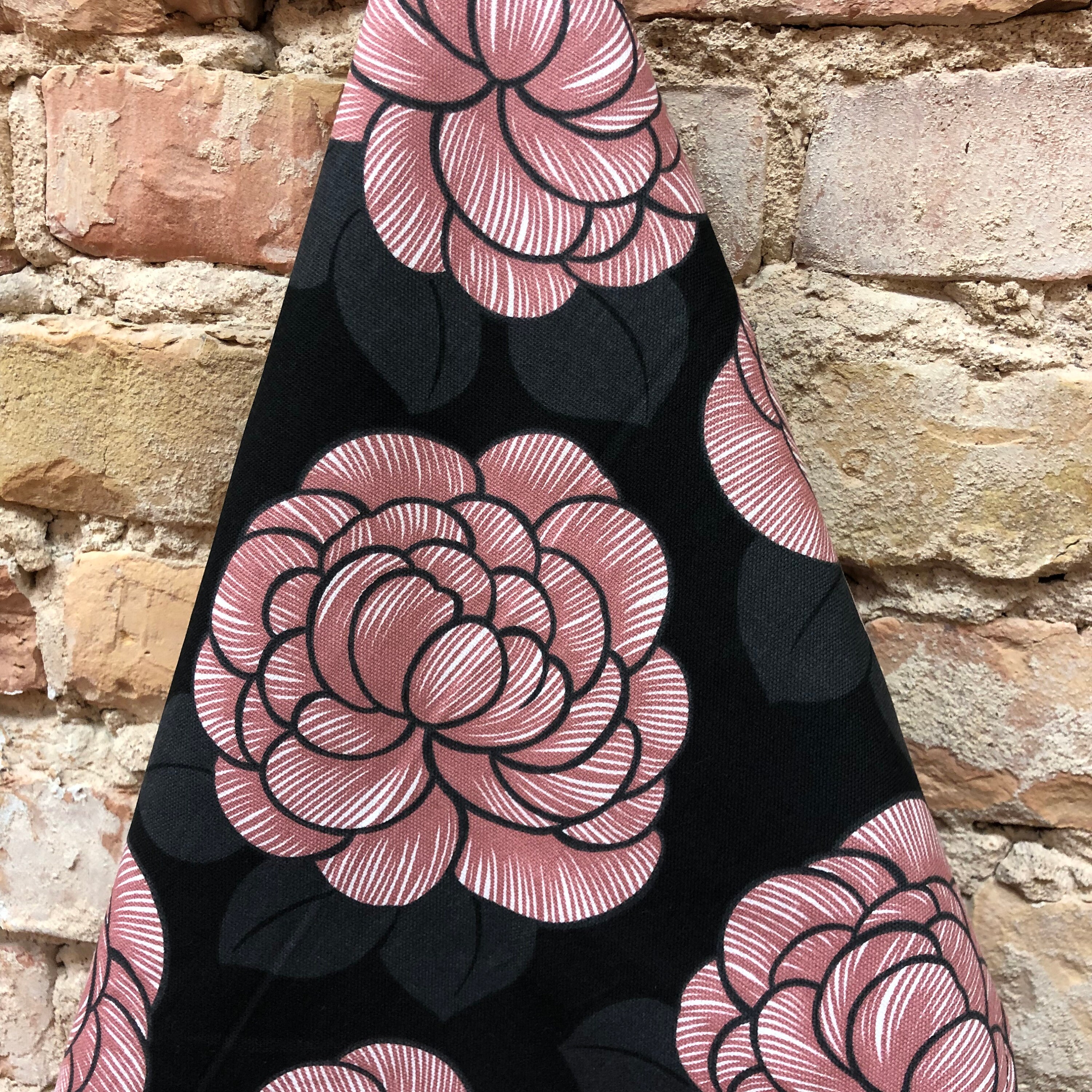 Black Floral Cotton Tea Towel: Scandinavian Kitchen Decor - Etsy