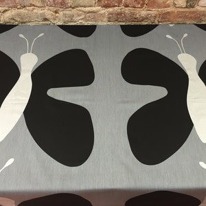 Tablecloth gray with white and black butterfly, large butterfly, modern tablecloth, square tablecloth