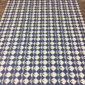 Blue Fish Cotton Tablecloth: Scandinavian Modern Table Decor