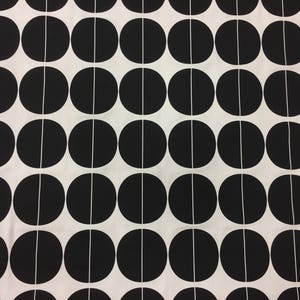 Scandinavian Cotton Tablecloth: Black Circle Print, Modern Style