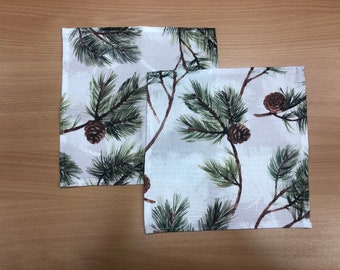 Pine Cone Cotton Napkins: Scandinavian Table Decor