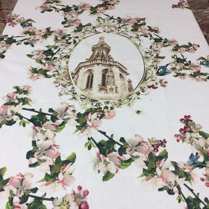 Floral Cotton Tablecloth: Elegant Table Decoration (57x57&#39;)