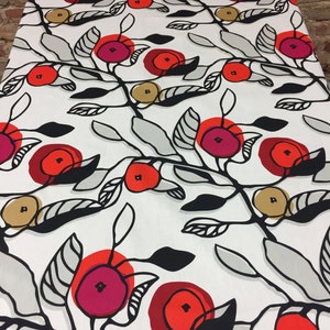 White tablecloth with apple branches, orange, gold and purple apples, Scandinavian design, Christmas tablecloth, Christmas gift