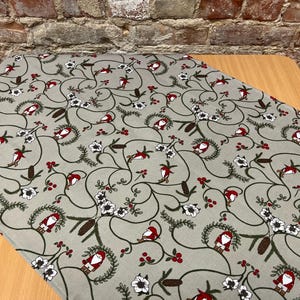 Grey Christmas Table Runner: Gnome & Garland Scandinavian Design