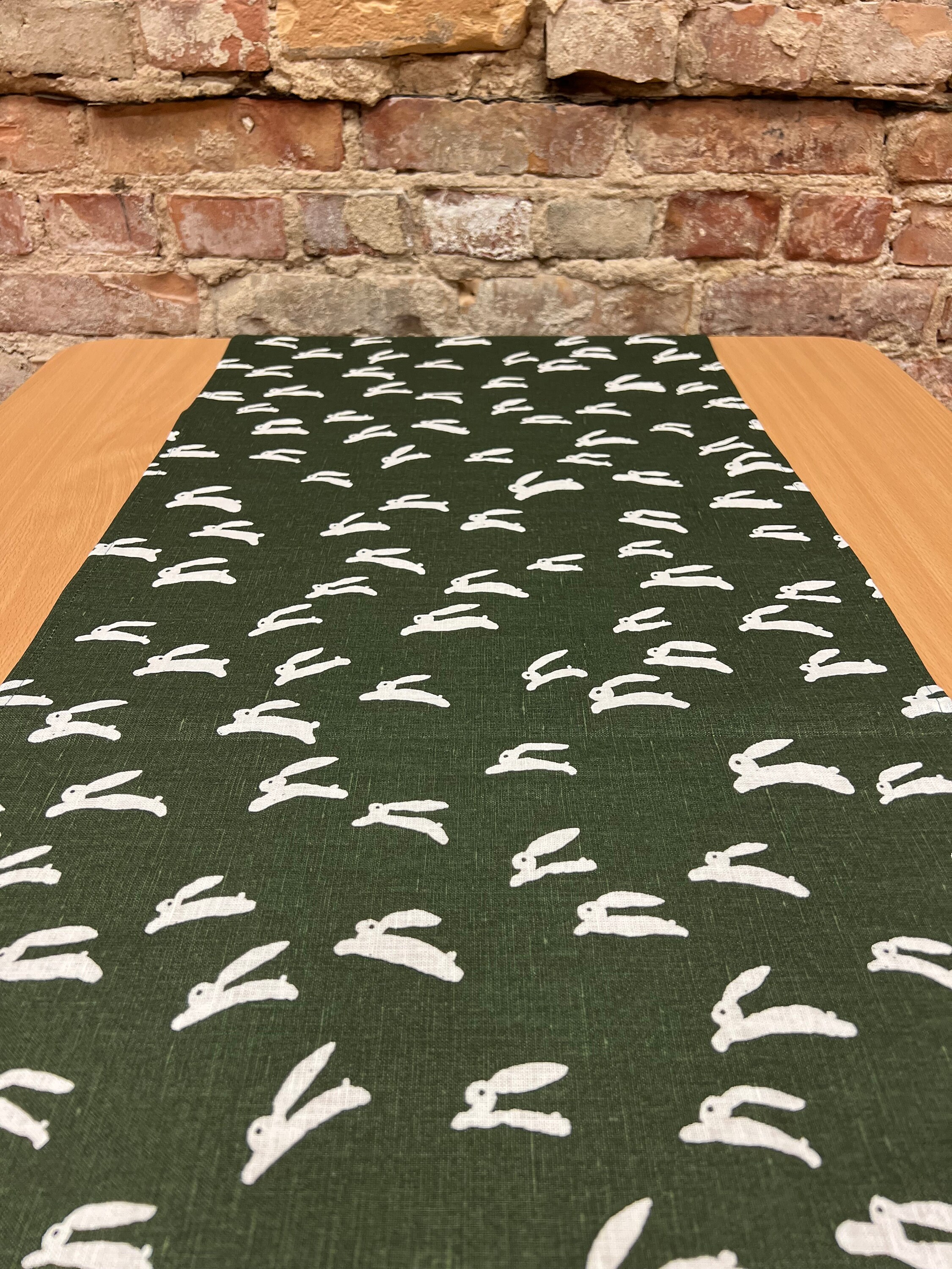 Green Cotton Table Runner: Swedish Design With Bunnies - Etsy Canada