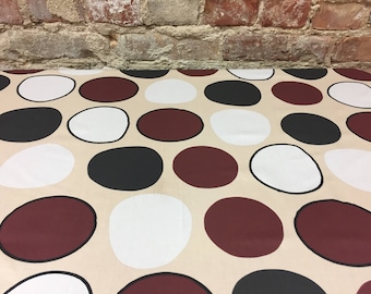 Skandinavische Tischdecke aus Baumwolle in Beige mit Schwarz, Braun & Weiss