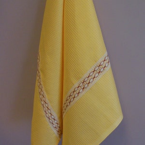Serviette en coton, essuie-mains, serviette d&#39;invité, torchons, décoration de cuisine, serviette jaune