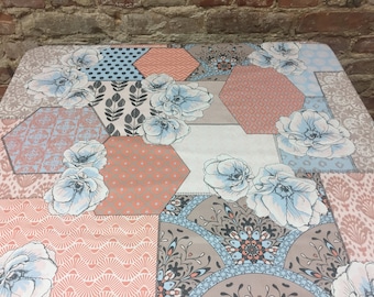 Katoenen tafelkleed bloemen: tafelloper Scandinavisch design