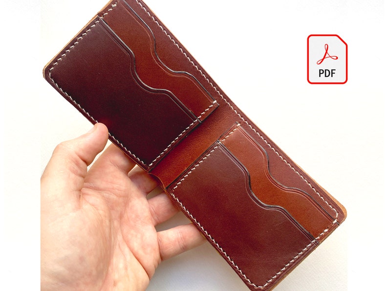 Leather Card Wallet Template Pattern PDF Download Etsy