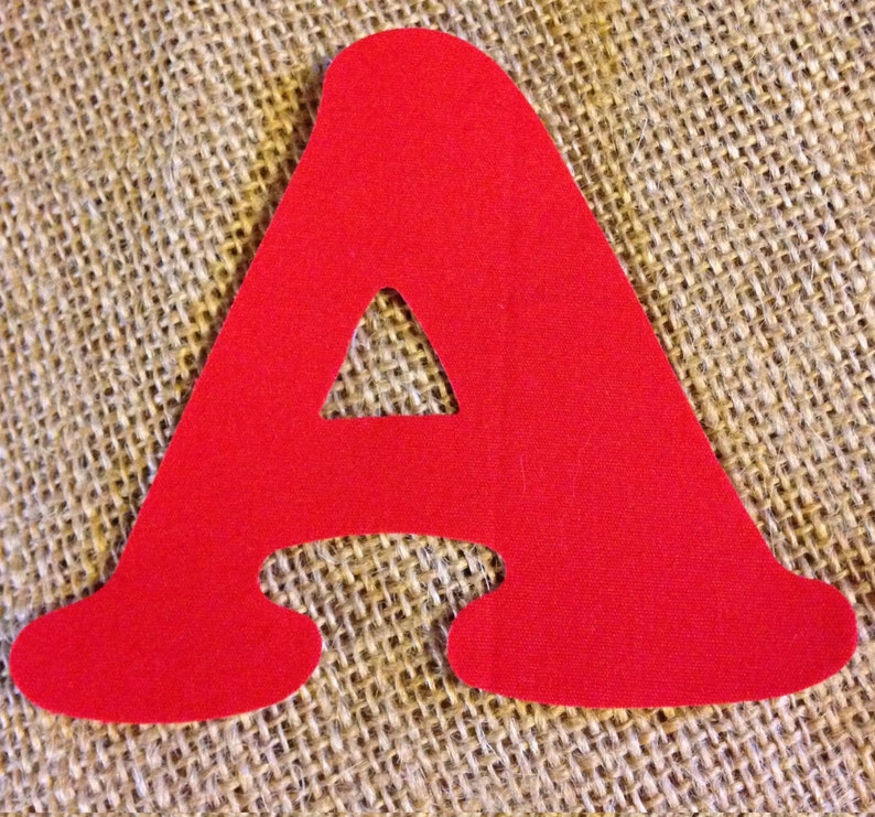 Red Fabric Iron on Letters Appliqué Etsy
