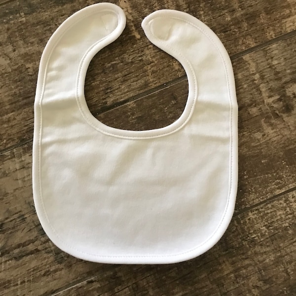 Baby Bib, Blank Baby Bib, White Bib, Plain Bib, Bib