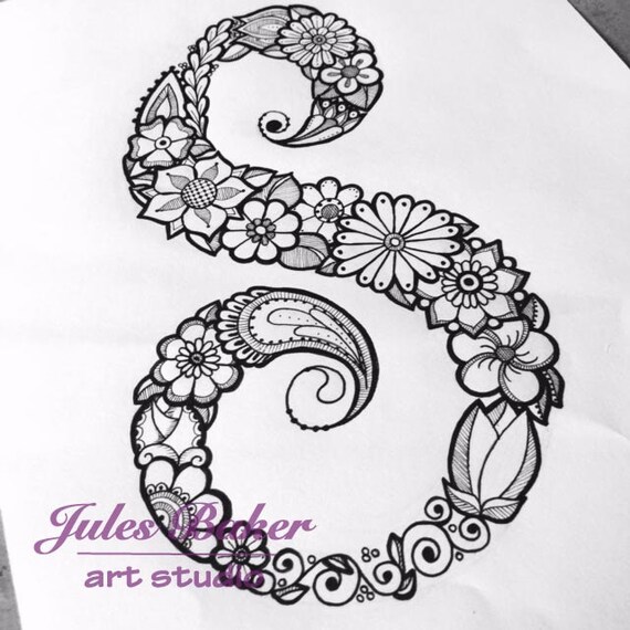 Digital Coloring Page Letter S from Letter | Etsy