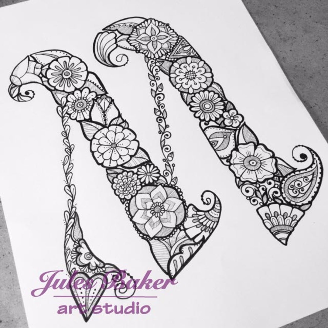 Digital Coloring Page Letter M From letter - Etsy