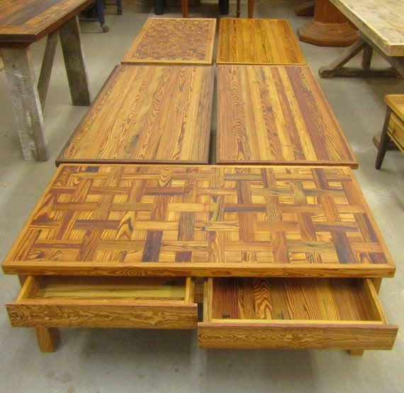 Reclaimed Heart Pine Coffee Tables 2 X 4 Various Etsy
