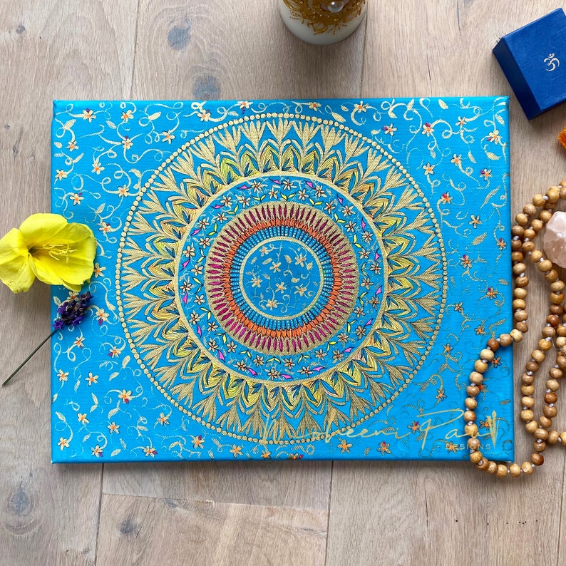 Mandala Canvas Wall Art Ready to Hang Mandala Art Home Etsy