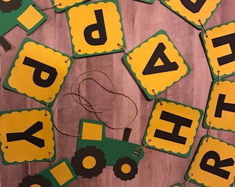 Tractor birthday banner